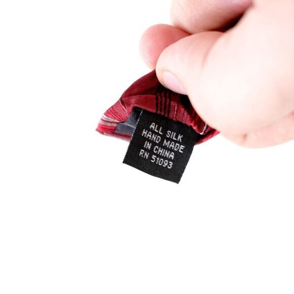 George‎ Red Striped Woven Silk Tie - Picture 4 of 6